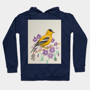 New Jersey state bird & flower, the goldfinch and violet Hoodie